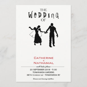 Modern Minimal Zombie Horde Wedding Invitation