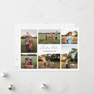 Modern Minimalism Christmas Wishes 6 Photo Holiday Card