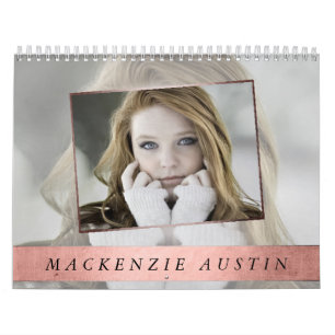 Modern Minimalism   Coral Custom 12 Photo Overlay Calendar