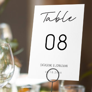 Modern Minimalism: Elegant Wedding Table Number