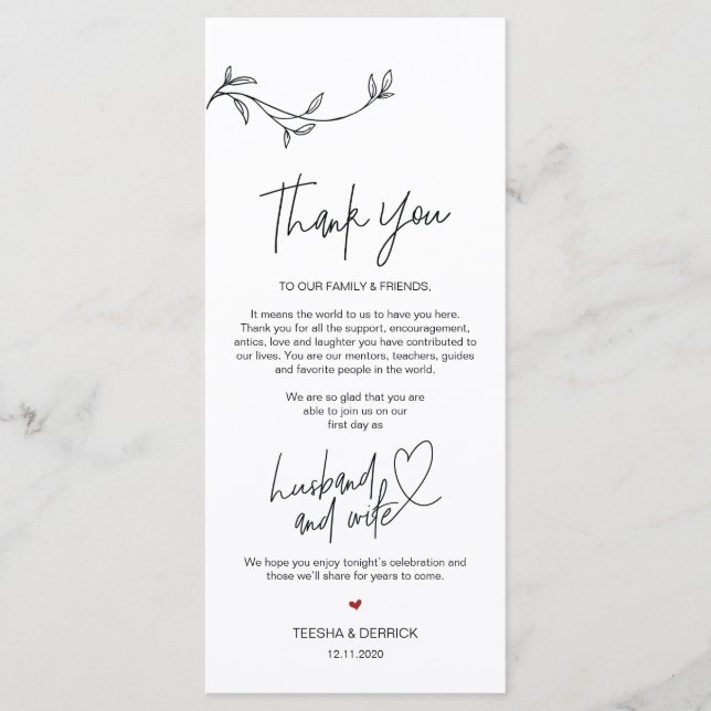 Modern Minimalism Place Setting Thank You Card (Front)