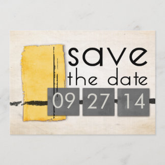 Modern Minimalism Yellow  Grey Save the Date