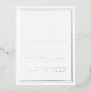 Modern Minimalisrt Wedding RSVP Foil Invitation Postcard