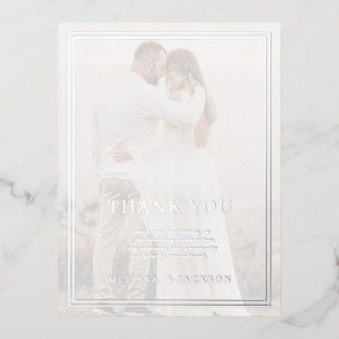 Modern Minimalisrt Wedding Thank You  Foil Invitation Postcard