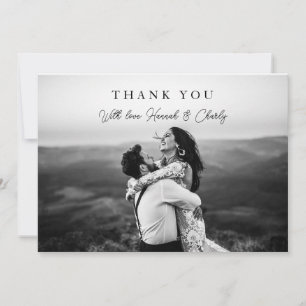 Modern Minimalist 1 Photo Thank You Card