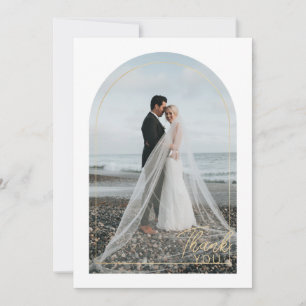 Modern Minimalist 1 Photo Thank You Card