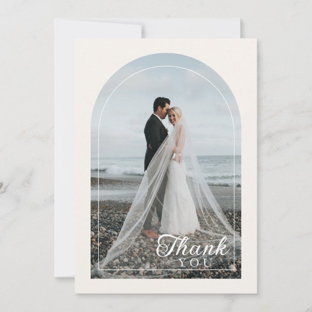 Modern Minimalist 1 Photo Thank You Dankeskarte (Front)