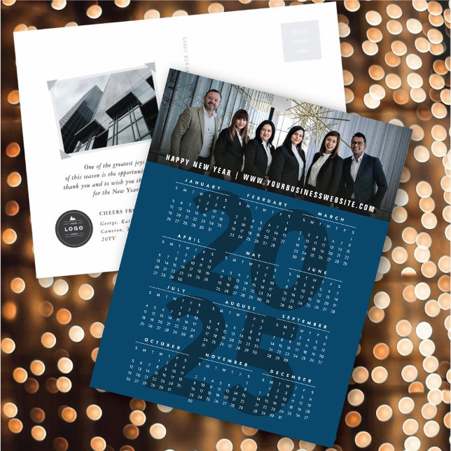 Modern Minimalist 2023 Calendar New Year Photo Hol Holiday Postcard (Modern Minimalist 2025 Calendar New Year Photo Holiday Postcard @ fat_fa_tin)