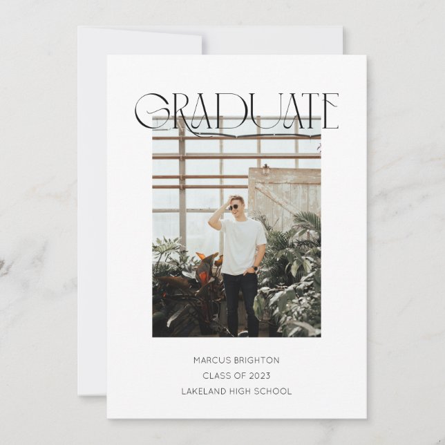 Modern Minimalist 2023 graduate announcement   (Front)