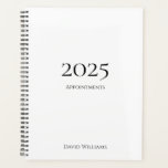Modern Minimalist 2024 Black White Appointment  Planner<br><div class="desc">Modern 2024 Black and White Appointment Planner with a minimalist design. With simple black typography lettering,  you can add your own information. A  professional organiser to keep you on track.</div>