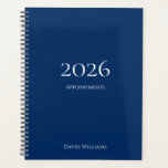 Modern Minimalist 2024 Navy Blue Appointment  Planner<br><div class="desc">2024 Modern Navy Blue and White Appointment Planner with a simple design. With minimalist white typography lettering,  you can add your own information. A  professional organiser to keep you on track.</div>