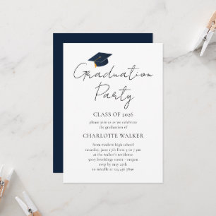 Modern Minimalist 2026 Graduation Party Name Invitation