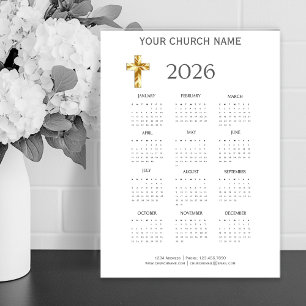 Modern Minimalist 2026 Mini Calendar Magnet
