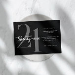 Modern Minimalist 21st Birthday Invitation<br><div class="desc">Modern minimalist 21st birthday invitation featuring simple design with chic typography and elegant script.</div>