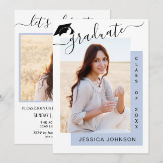 Modern Minimalist 2 PHOTO Graduation Party Invitation