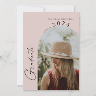 Modern Minimalist 2 Photo Graduation Party Invitation