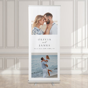 Modern Minimalist 2 Photo Wedding Retractable Banner