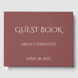 Modern Minimalist 30th Birthday Party Guest Book