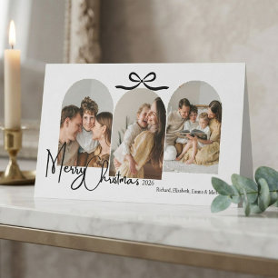 Modern Minimalist 3 Arch Photo Family Christmas
