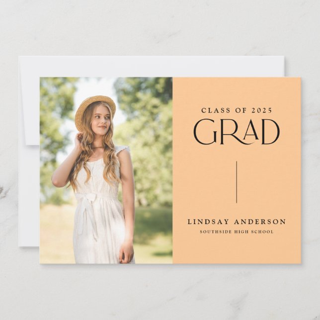 Modern Minimalist 3 Photo Graduation Party Invitation (Front)