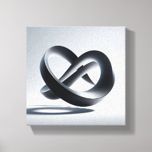 Modern Minimalist 3D Infinite Knot - Abstract Meta Canvas Print