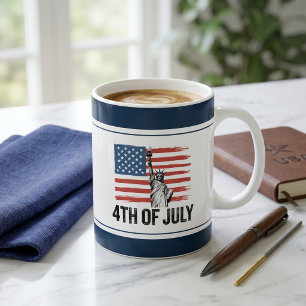 Modern Minimalist 4th of July Patriotic BBQ Party Coffee Mug