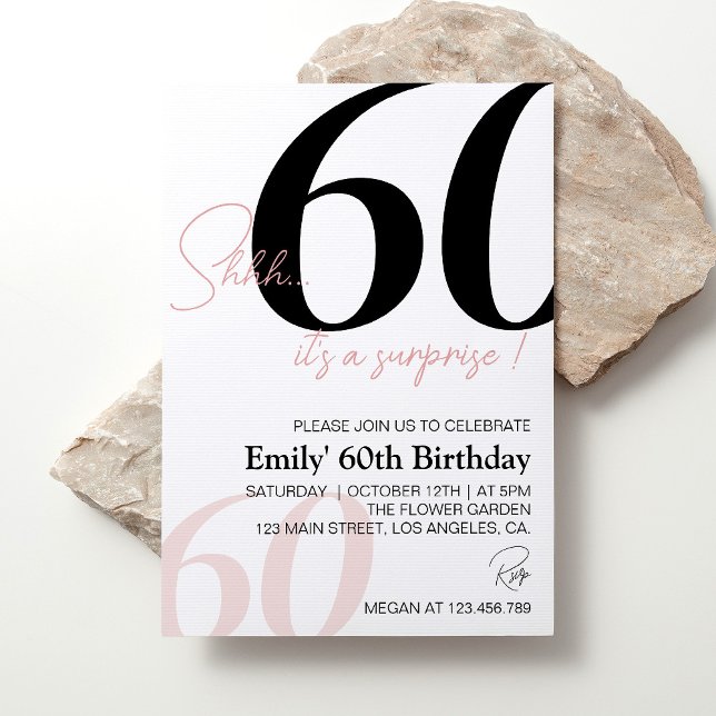 Modern Minimalist 60th Birthday Invitation (Creator Uploaded)
