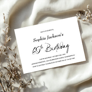 Modern Minimalist 65th Birthday Party Invitation