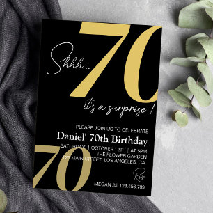 Modern Minimalist 70th Birthday Invitation