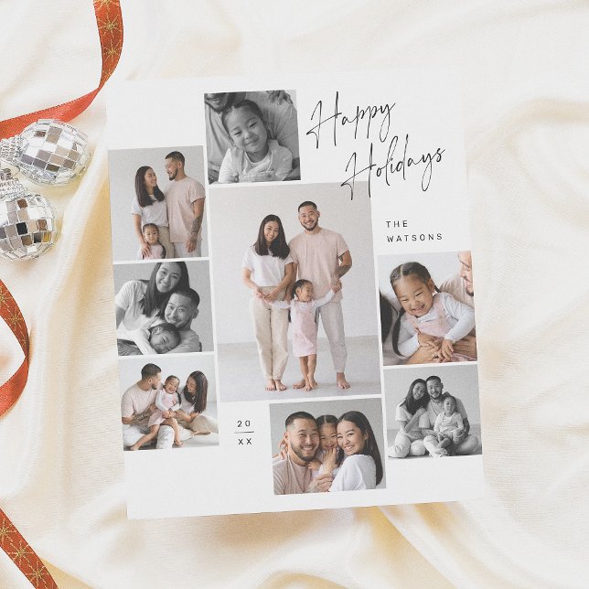 Modern Minimalist 9 Photo Collage Christmas Budget (Creator Uploaded)