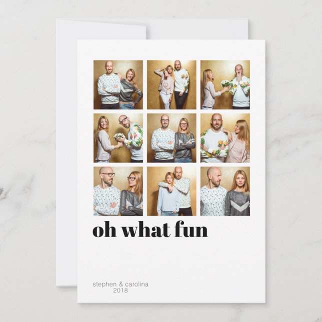 Modern Minimalist 9 Square Holiday Photo (Front)