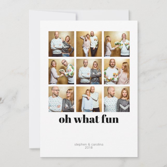 Modern Minimalist 9 Square Holiday Photo (Front)