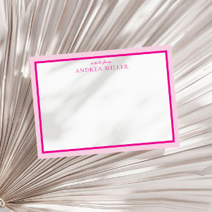 Modern Minimalist A Note From Pink Two Border Card