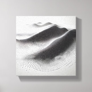 Modern Minimalist Abstract Dotted Landscape - 3D Canvas Print