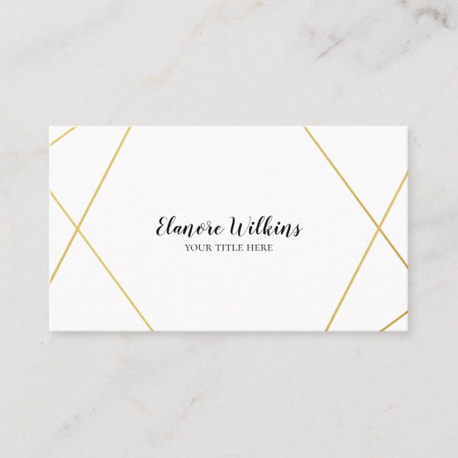 Modern Minimalist Abstract Faux Gold Professional Business Card (Front)