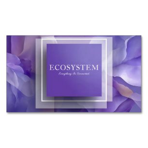 Modern Minimalist Abstract Floral Purple Magnetic Business Card