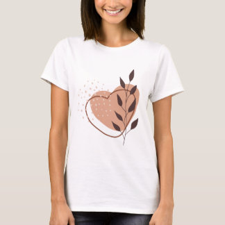 Modern Minimalist Abstract Heart Line Art Drawing T-Shirt