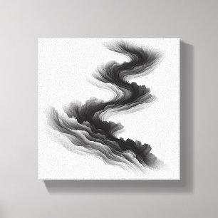 Modern Minimalist Abstract Layered Flow - Smoke  Canvas Print
