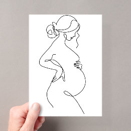 Modern Minimalist Abstract Line Art Drawing Acrylic Invitations