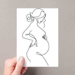 Modern Minimalist Abstract Line Art Drawing  Acrylic Invitations