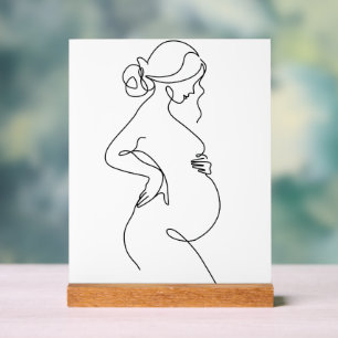 Modern Minimalist Abstract Line Art Drawing Acrylic Sign