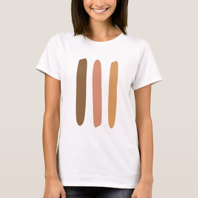 Modern Minimalist Abstract Line Art Drawing T-Shirt (Front)