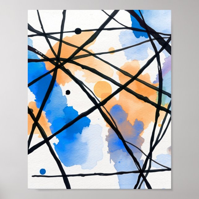 Modern Minimalist Abstract Line Art Poster (Front)