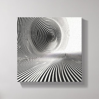 Modern Minimalist Abstract Linear Swirl - 3D  Canvas Print