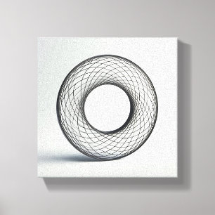 Modern Minimalist Abstract Wireframe Cubes - 3D  Canvas Print