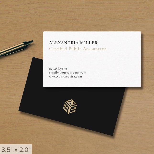 Modern Minimalist Accountant Tax Professional Business Card (Creator Uploaded)
