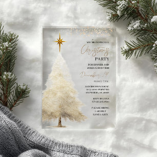 Modern Minimalist Acrylic Christmas Party Invitations
