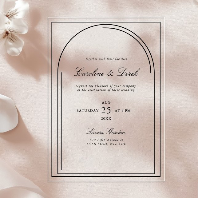 Modern Minimalist Acrylic Wedding | Arch Border Invitations (Modern Minimalist Acrylic Wedding | Arch Border)