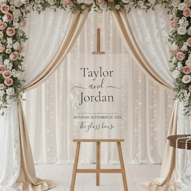 Modern Minimalist Acrylic Wedding Welcome Sign (Creator Uploaded)