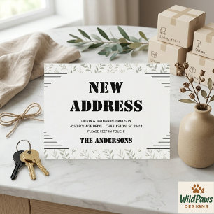 Modern Minimalist Address Change Moving Postcard